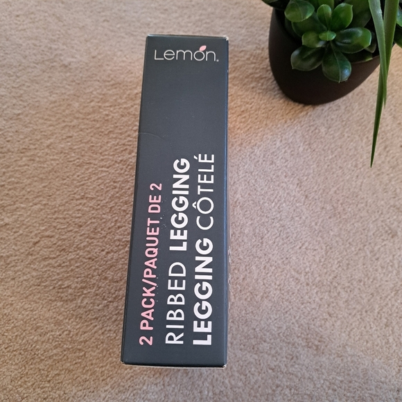 Lemon Ribbed Leggings 2-Pack Women's Size XS Brown Gray New In Box - Picture 6 of 13